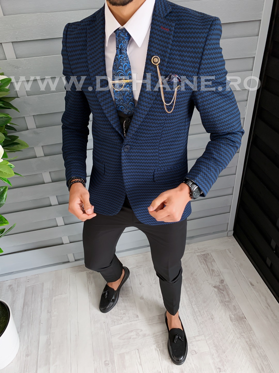 Sacou barbati bleumarin slim fit b1532